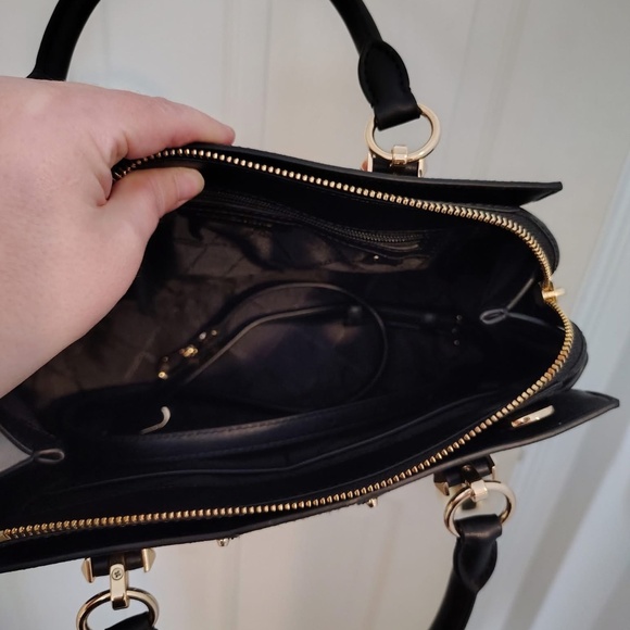 Michael Kors purse black with leopard with gold accent - Picture 3 of 3